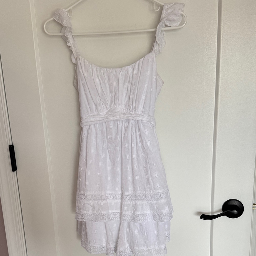 Altar'd State White Dress with Ruffle Straps